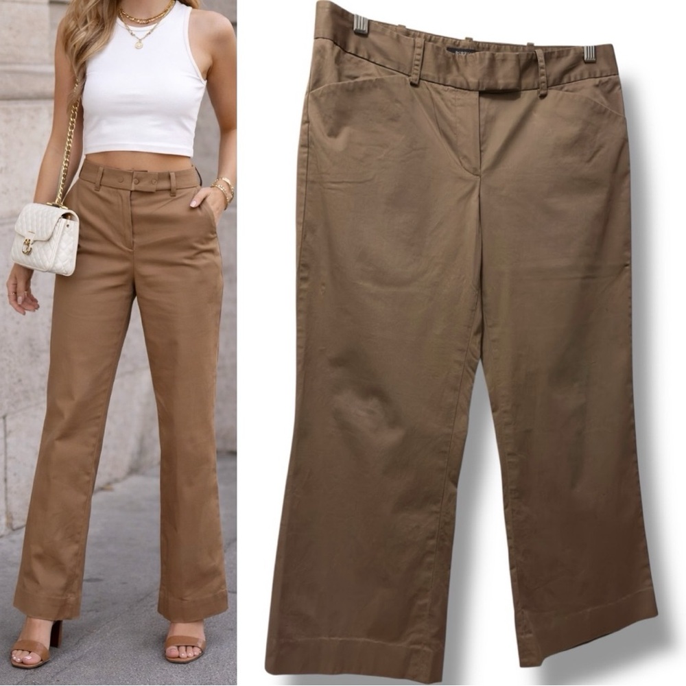 BCBGMaxAzria | NWOT Cotton Brown Cropped Wide-Leg High-Rise Pants (size 8)